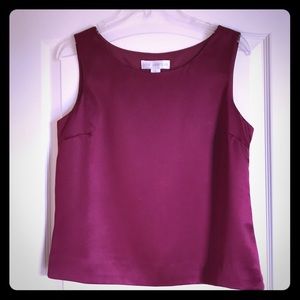 NWT - Petite Sophisticate - Maroon Satin Top
